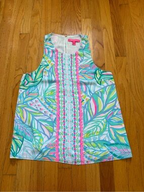 Lilly Pulitzer Tropical Leaf Tank - Pink, Aqua & Green